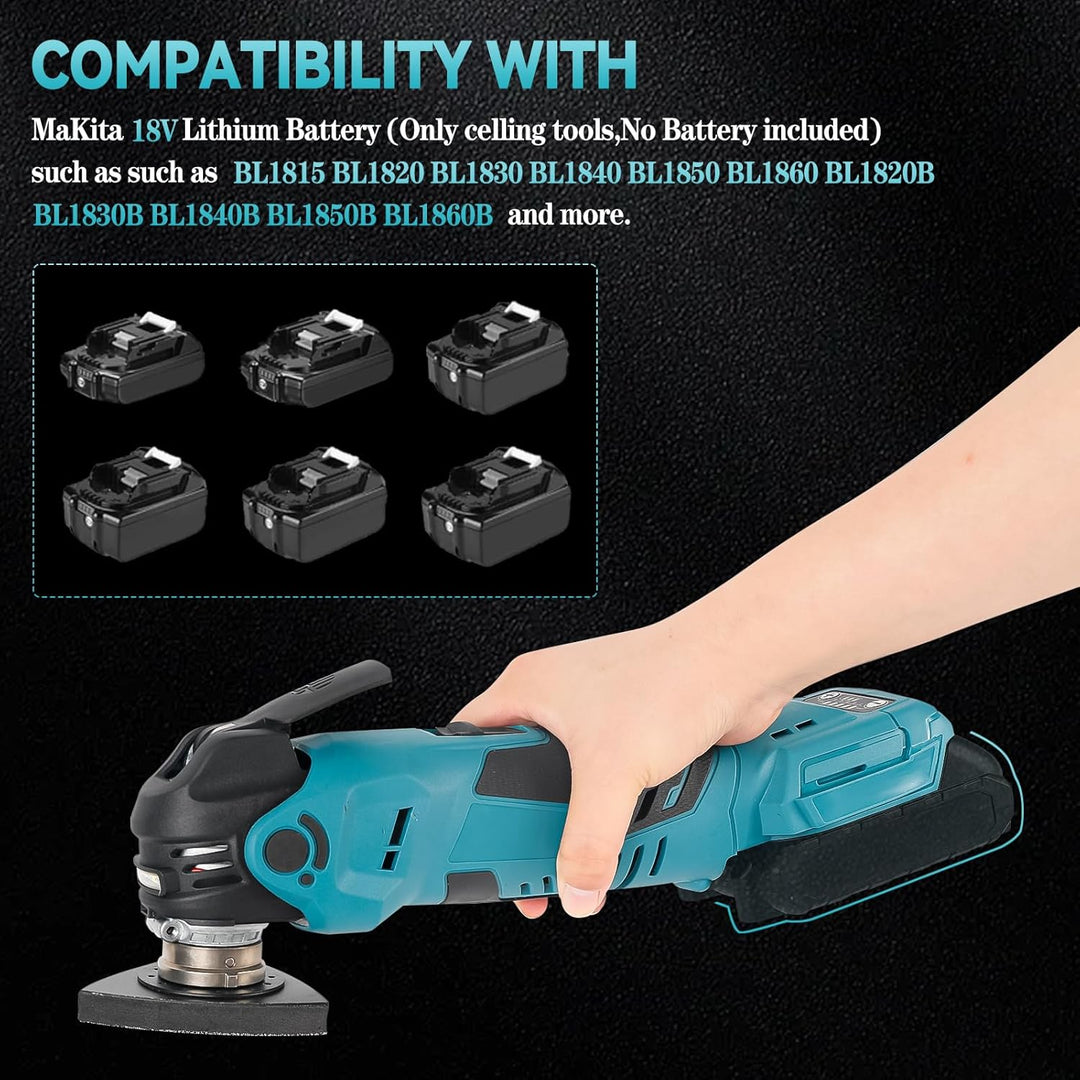 Kabellose oszillierende Multifunktionswerkzeuge kompatibel mit Makita 18 Akku, 300 W bürstenloser Mo