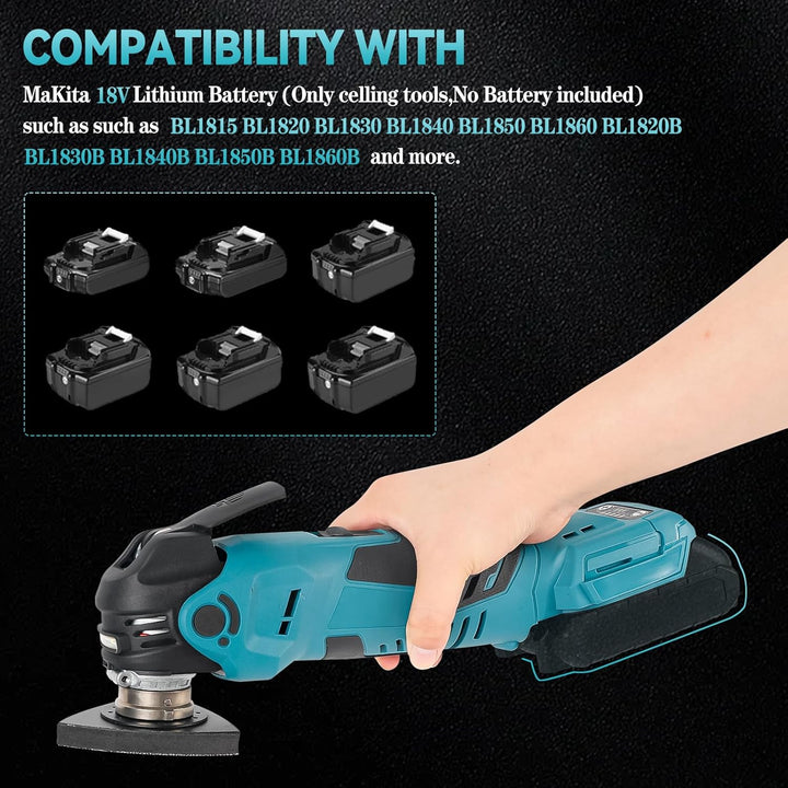 Kabellose oszillierende Multifunktionswerkzeuge kompatibel mit Makita 18 Akku, 300 W bürstenloser Mo