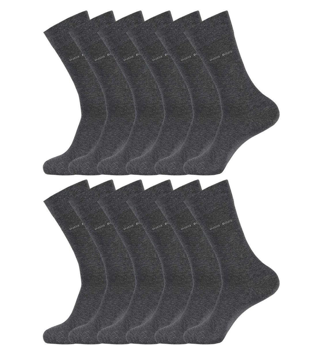 Hugo Boss Herren Socken Strümpfe Business Marc RS Uni 50388436 12 Paar, Farbe:Grau, Grösse:43-46, Ar