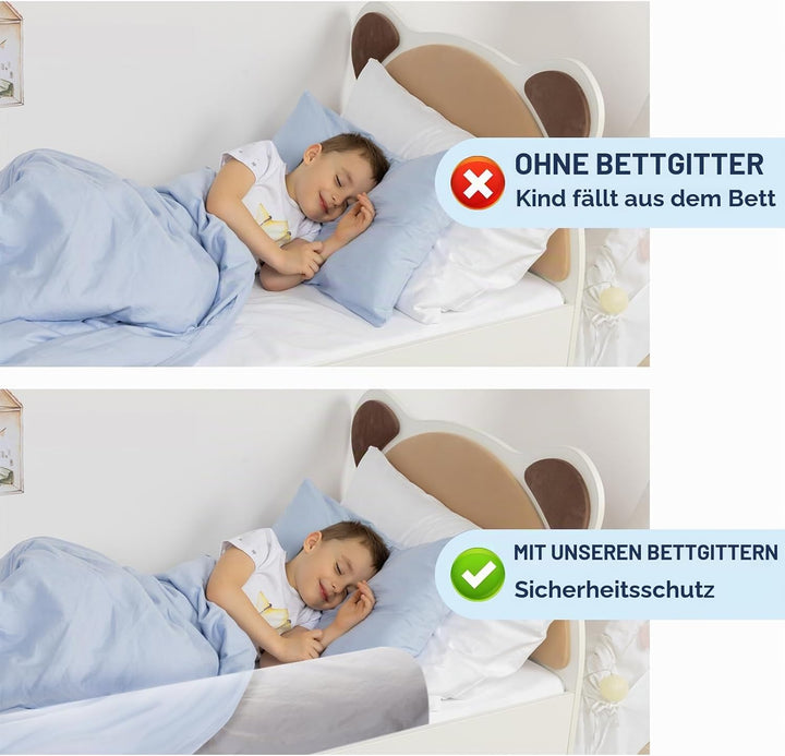 Aufblasbarer Rausfallschutz Bett Reise 1.2M, 2er Set, Aufblasbares Sicherheitsgeländer für Kinderbet