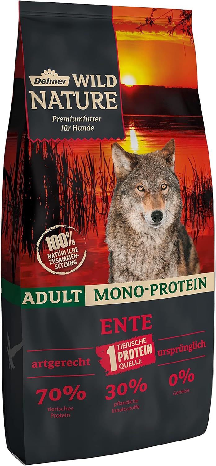 Dehner Wild Nature Hundefutter Mono Protein, Trockenfutter getreidefrei / zuckerfrei, für ausgewachs