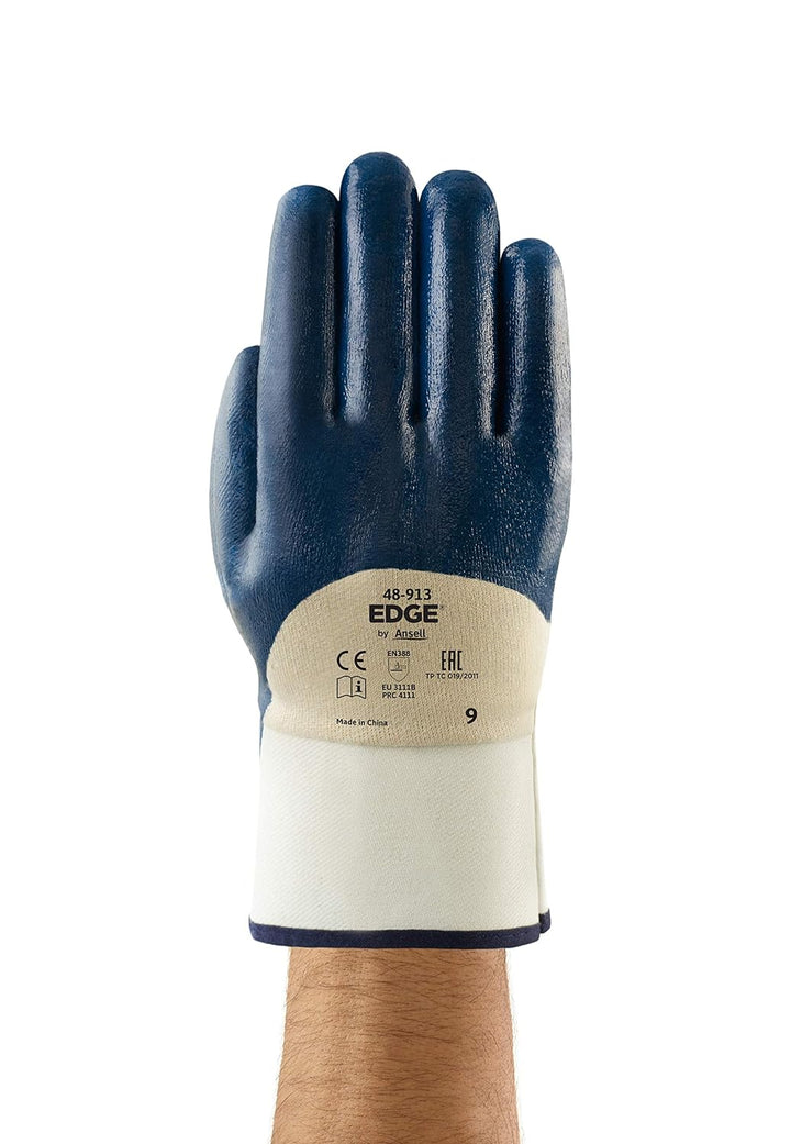 Ansell Oceanic 48-913 Öl abweisende Handschuhe, Mechanikschutz, Blau, Grösse 10 (12 Paar pro Beutel)
