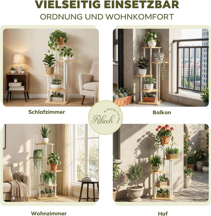 Pflanzständer für den Innenbereich 5 Ebenen Blumenständer, Metall Pflanzenregal für Balkon & Wohnzim