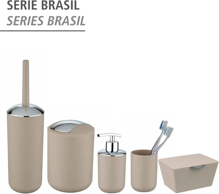 WENKO Kosmetikeimer Mod. Brasil S, 2 Liter Fassungsvermögen, Badezimmer-Mülleimer mit Schwingdeckel,