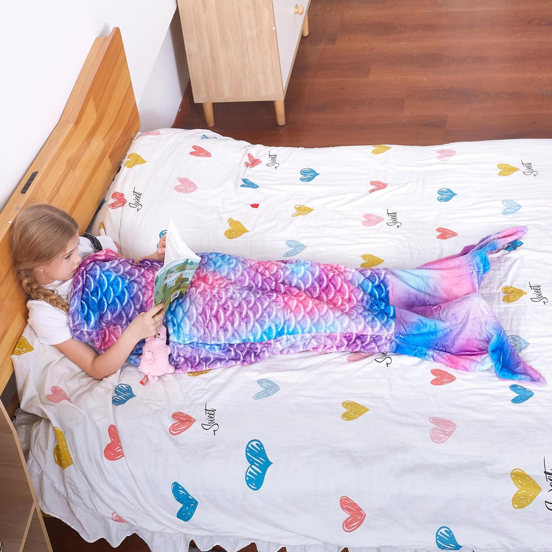 Catalonia Classy Meerjungfrauen Decke Mädchen Kinder 155x50CM, Meerjungfrauenflosse Kinder Mädchen M