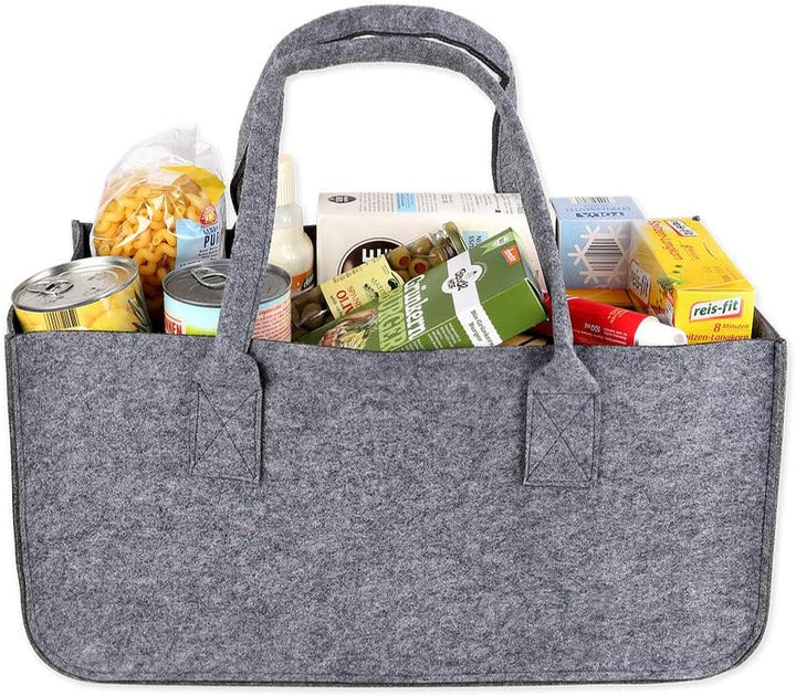 Schramm®1 oder 2 Stück Filztasche Tasche aus Filz in dunkelgrau 50x25x25 cm Kaminholztasche Holzkorb
