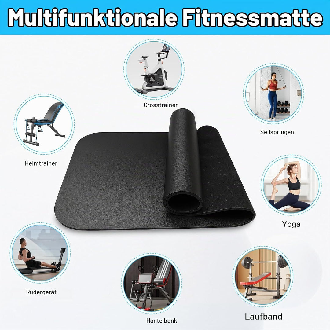 Bodenschutzmatte für Fitnessgeräte Heimtrainer,2 Stück Anti-Rutsch Doppelmatte Bodenschutzmatte Fitn