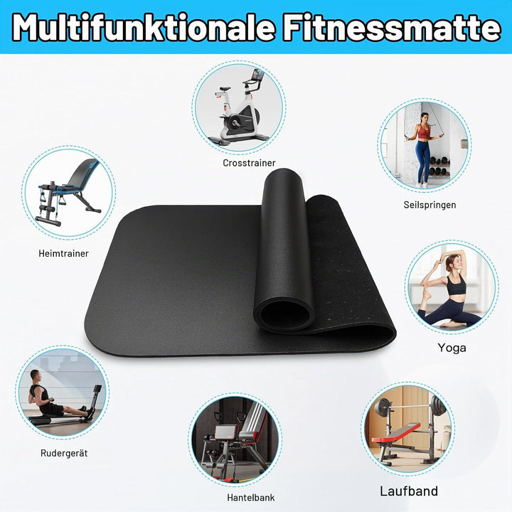 Bodenschutzmatte für Fitnessgeräte Heimtrainer,2 Stück Anti-Rutsch Doppelmatte Bodenschutzmatte Fitn