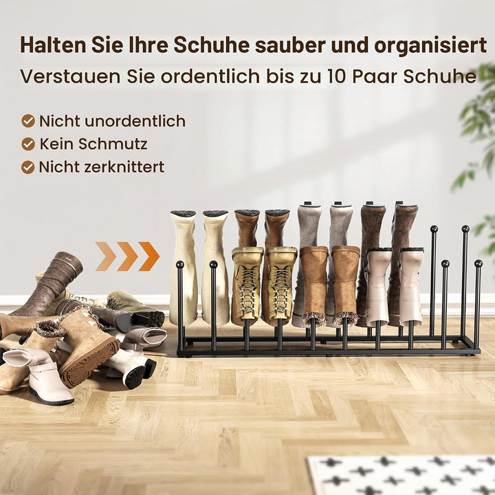 pickpiff Schuhregal Stehend Metall Schwarz - Freistehende Stiefelhalter, Stiefelspanner für Schlafsa