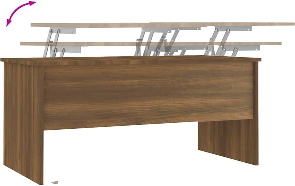 vidaXL Couchtisch Höhenverstellbar Kaffeetisch Wohnzimmertisch Beistelltisch Sofatisch mit Stauraum