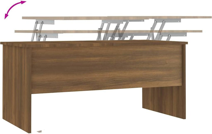 vidaXL Couchtisch Höhenverstellbar Kaffeetisch Wohnzimmertisch Beistelltisch Sofatisch mit Stauraum