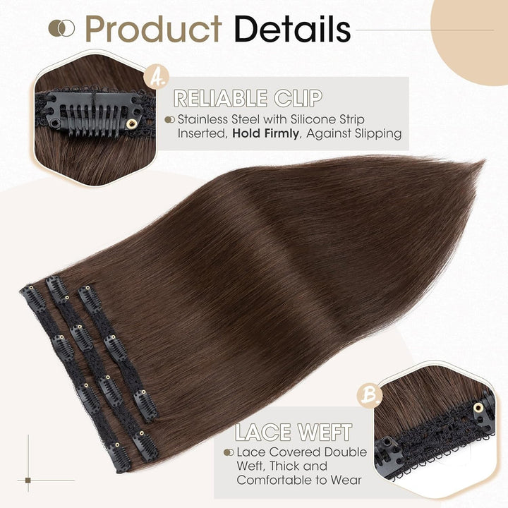 Rich Choices Clip in Extensions Echthaar Extensions Clip in Haarverlängerung Echthaar Remy Human Hai