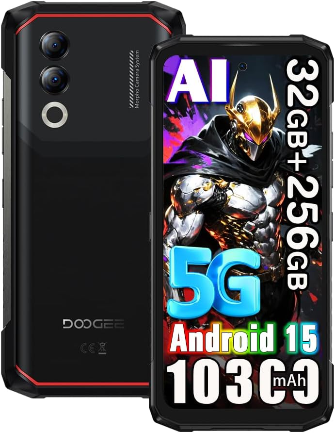 DOOGEE Blade 20 Turbo Android 15 Outdoor Handy Ohne Vertrag 5G,10300mAh 33W,15.8 mm ultradünn Outdoo