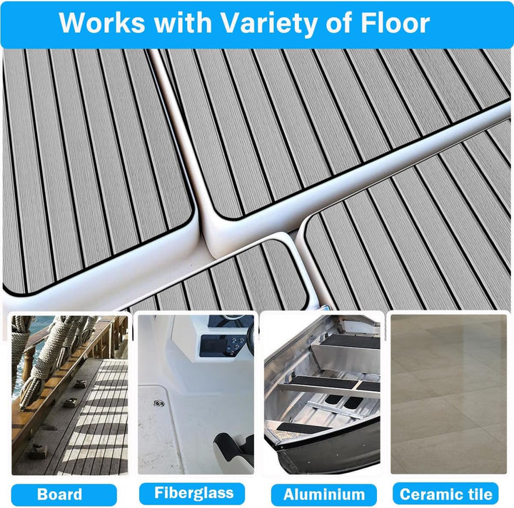 Hzkaicun Eva Schaum Boot 240x17/41/60/90 cm, Teakholz Eva Schaum Bodenbelag, Selbstklebende Deck Tep