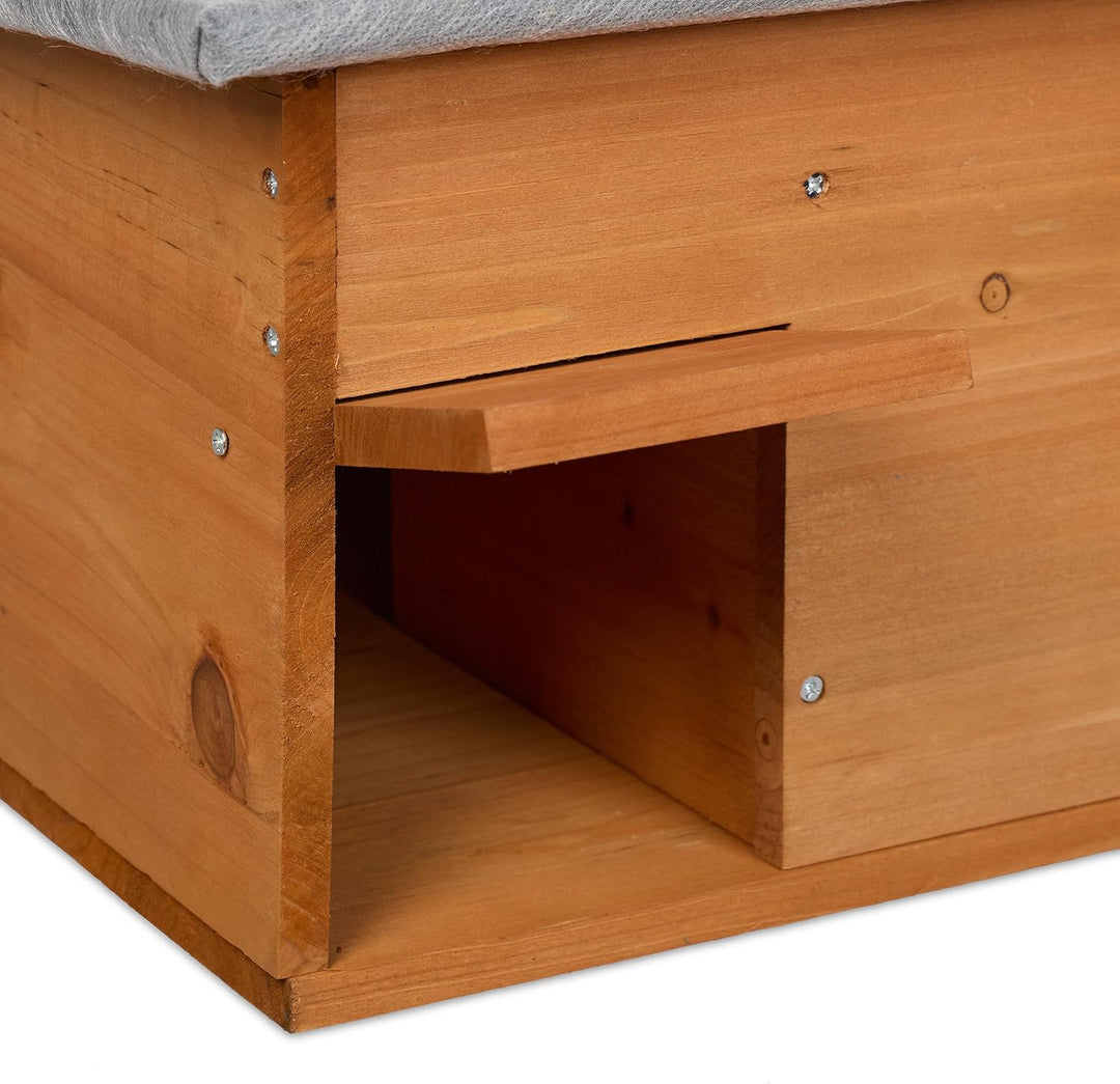 Relaxdays Igelhaus, Bausatz, Igelbau mit Boden, Rattenklappe &amp; Labyrintheingang, Holz, HxBxT: 21 x 4