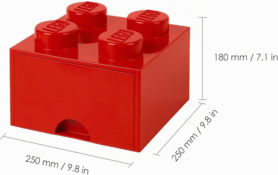 Room Copenhagen Schublade 4 Noppen, 1 Fach, stapelbare Box, 4,7 l 40051730 Rot 25 x 25,2 x cm, Rot