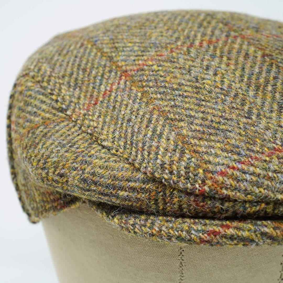 Borges & Scott Nevis Schirmmütze – Schiebermütze aus 100% handgewebter Wolle - Harris Tweed - wasser