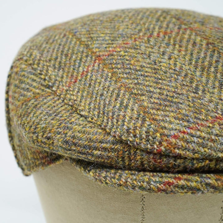 Borges & Scott Nevis Schirmmütze – Schiebermütze aus 100% handgewebter Wolle - Harris Tweed - wasser