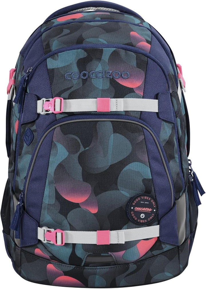 Coocazoo Schulrucksack-Set MATE „Cloudy Peach“ 3-teilig, blau/lila/pink, ergonomischer 30L Tornister