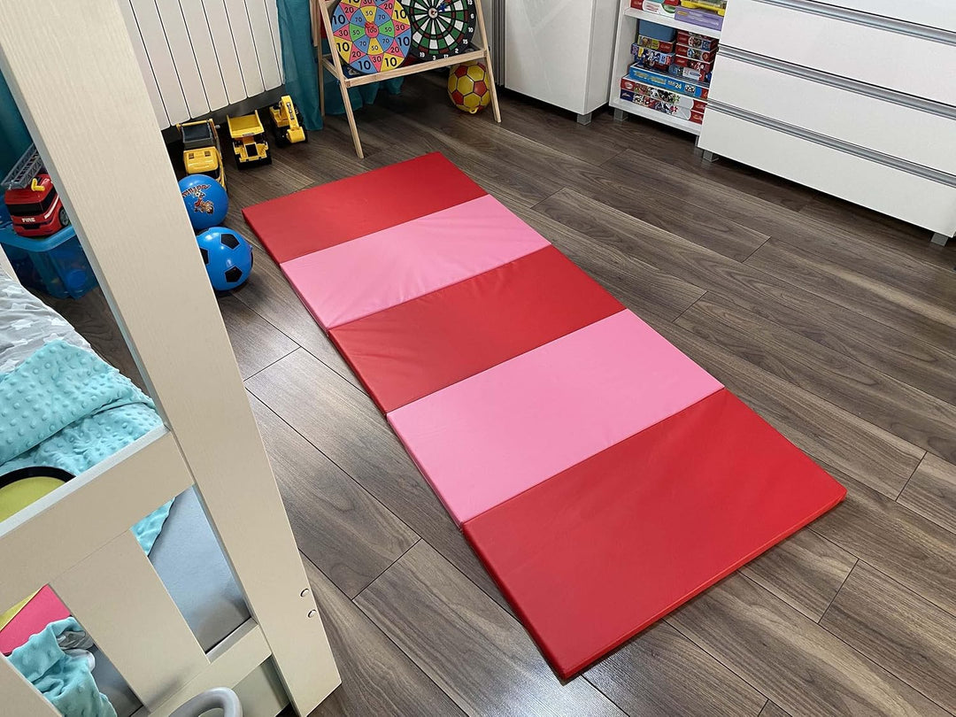PLUFSIG Faltbare Gymnastikmatte, 78x185 cm Rot, Rot