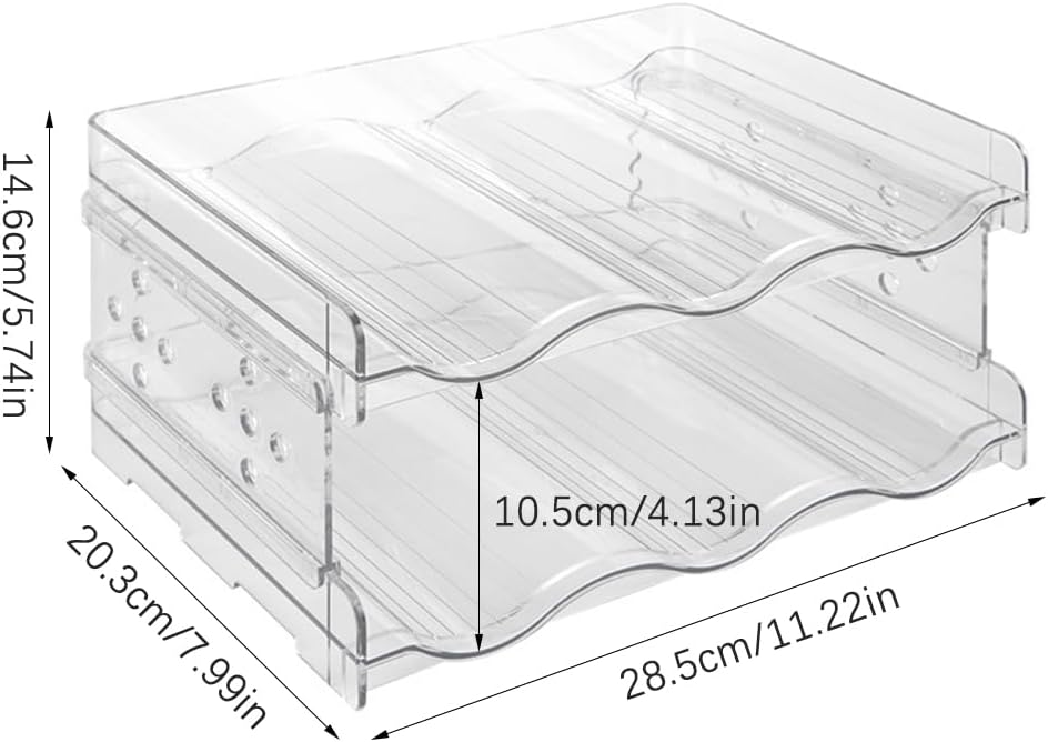 Flaschenregal Kühlschrank Flaschen Organizer,Weinregal Stapelbar,Dosenregal,Transparenter Flaschenha