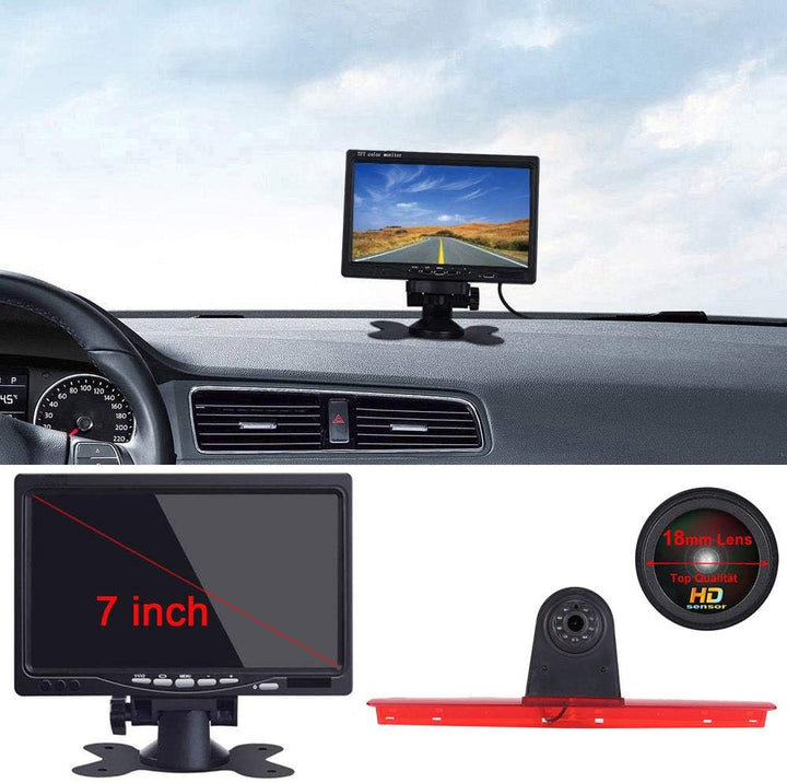 「18mm Linse Top Qualität Rückfahrkamera + 7 Zoll TFT LCD Bildschirm Auto Monitor」Bremsleuchte Auto D