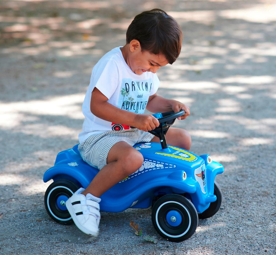 BIG-Bobby-Car Classic Police - Kinderfahrzeug mit Aufklebern im Polizei Design für Jungen und Mädche