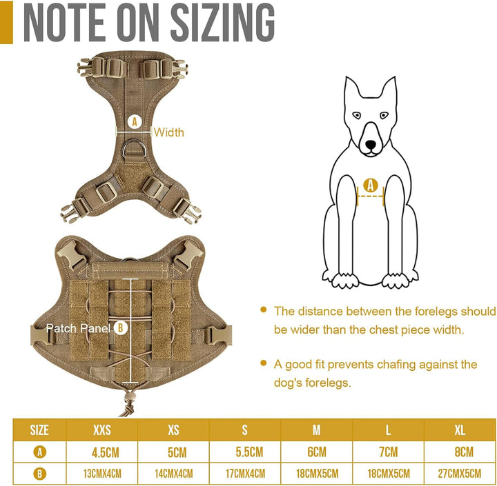 OneTigris Taktische Hundeweste Service Hundegeschirr MOLLE Hundeausbildung Geschirr 1000D Nylon (M,
