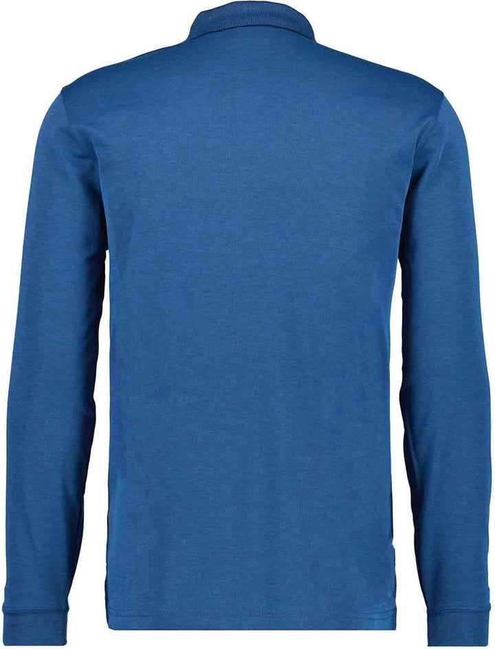 RAGMAN Herren Softknit-Polo Fineliner, Langarm S Blau-melange-765, S Blau-melange-765
