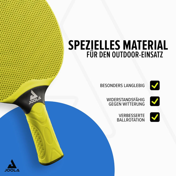 JOOLA Tischtennis Set Vivid Outdoor 2 Tischtennisschläger + 3 Tischtennisbälle + Tischtennishülle, L