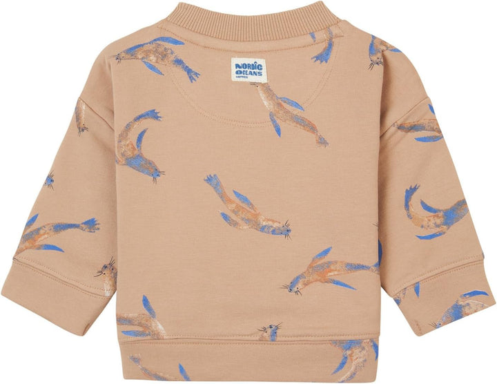 Noppies Baby-Jungen Boys Sweater Gaton Long Sleeve Pullover 80 Natural - N194, 80 Natural - N194