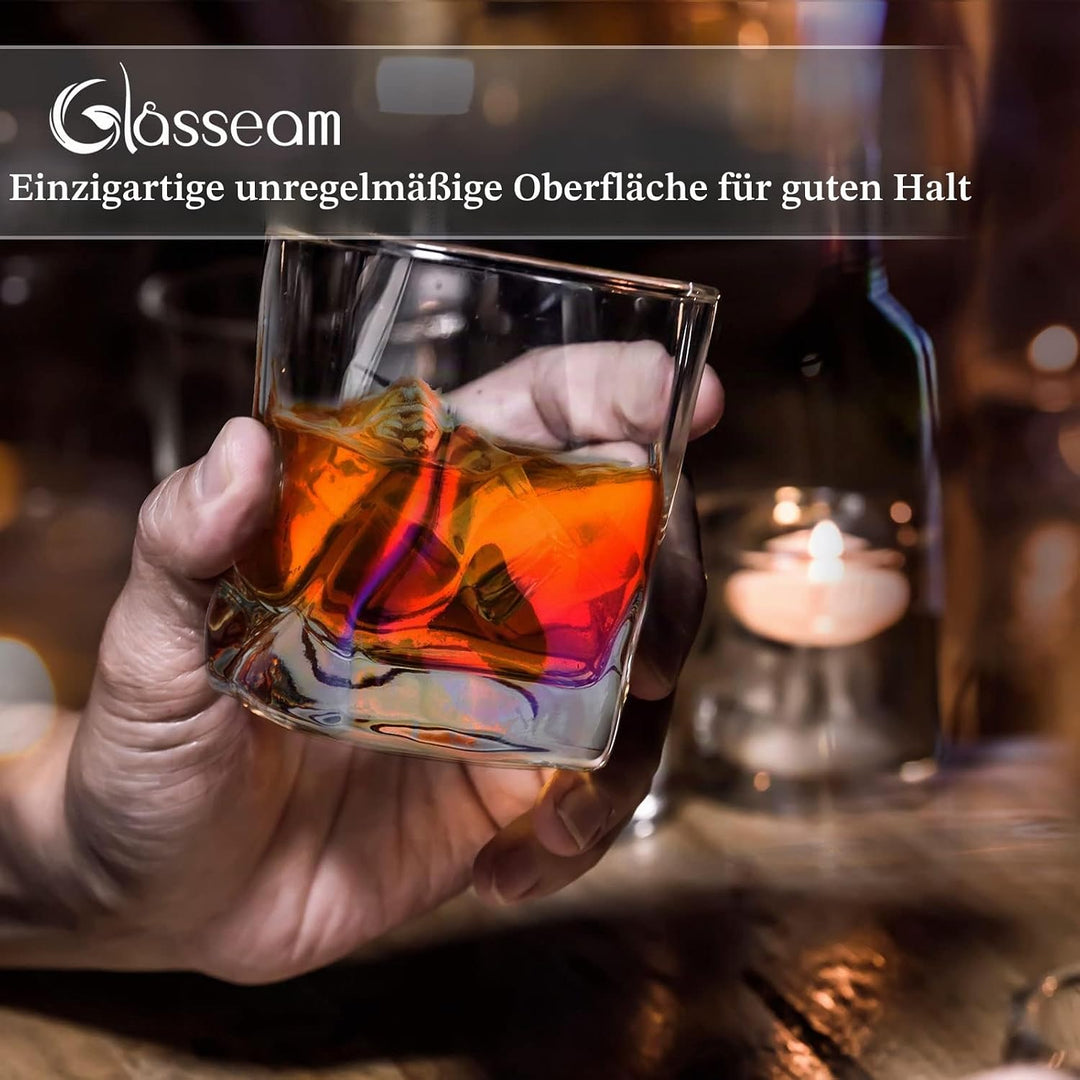 Whiskey Gläser Set Whisky Glas: 6 Stück Edel Rum Tumbler Weingläser Ohne Stiel Männer Papa Scotch Vo