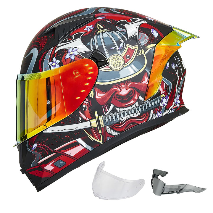 ILM Motorradhelm Integralhelm Herren Damen-Motorcycle Helmet mit 2 Visieren Pinlock-kompatiblen klar