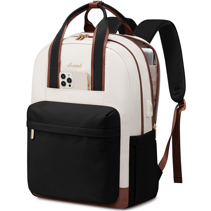 LOVEVOOK Rucksack Damen Gross, 17,3 Zoll Laptop Schultasche Mädchen mit Laptopfach, Wasserdicht Reis
