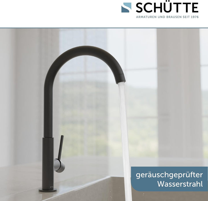 SCHÜTTE 79966 Küchenarmatur Cardiff, 360 Grad schwenkbarer Wasserhahn Küche, Mischbatterie für die S