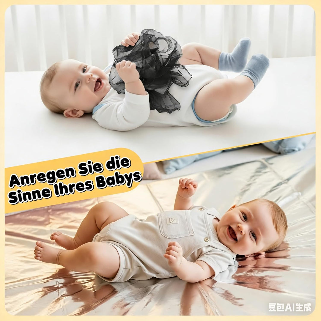 Kontrastkarten Baby - Montessori Baby Spielzeug 0-12 Monate, Greifring, Beissring und Aufbewahrungst