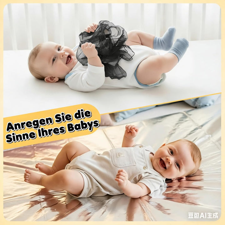 Kontrastkarten Baby - Montessori Baby Spielzeug 0-12 Monate, Greifring, Beissring und Aufbewahrungst