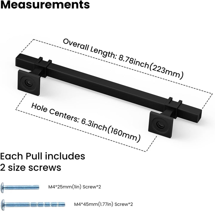 LONTAN 10 Stück Schrankgriffe Schwarz Griffe für Küchenschränke Möbelgriffe Schwarz 160mm Griffe Sch