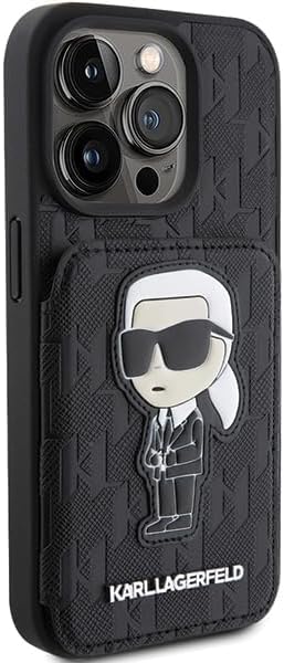 CG MOBILE Karl Lagerfeld Saffiano Hartschale mit Kartenfach für iPhone 15 Pro