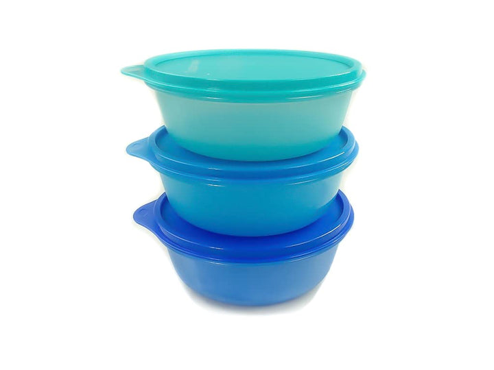 TUPPERWARE Ciotole multiple (3) 600ml blu oscuro + blu + turchese scatola
