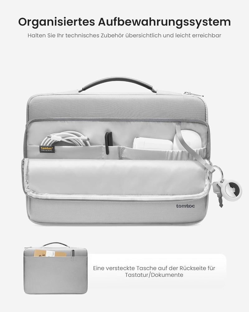 tomtoc 360° Tasche Hülle für 13 Zoll MacBook Air M2/A2681 M1/A2337 2022-2018, 13-Zoll MacBook Pro M2
