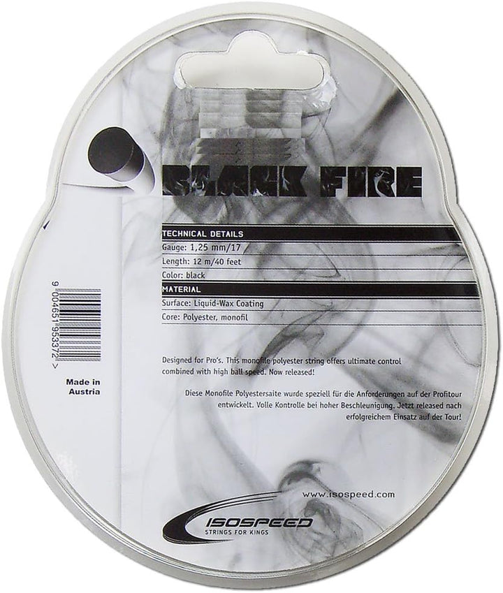 ISOSPEED Tennissaite Black Fire 200 m Schwarz, 200 m Schwarz