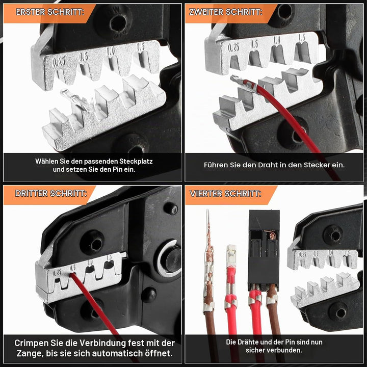 Crimpzange Dupont Stecker Set,2320 PCS 2,54 mm Steckverbinder und Crimp Pins,AWG 24–16 (0,25–1,5 mm²