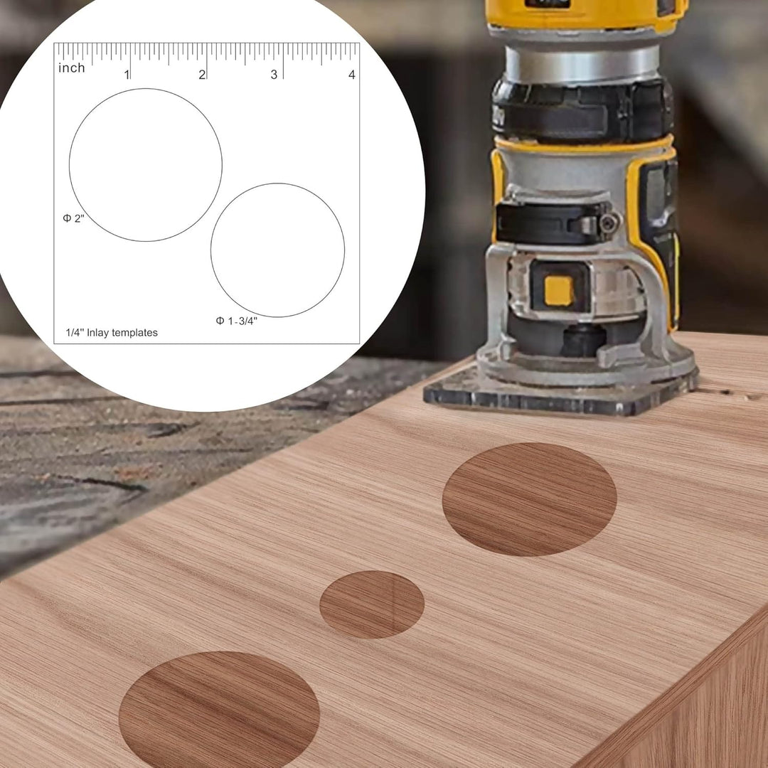 inBovoga 3Pcs Circle Inlay Templates, Router and Decorative Templates for Woodworking, Router Jig Te