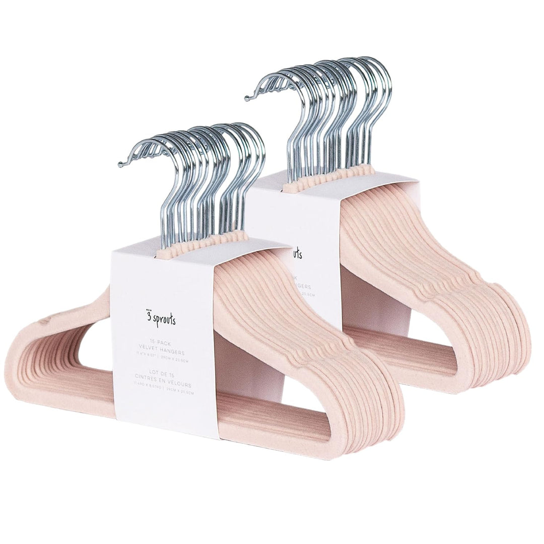 3 Sprouts Kinder Kleiderbügel aus Samt - rutschfest & Robust - Ideal für Baby- & Kleinkinderkleidung