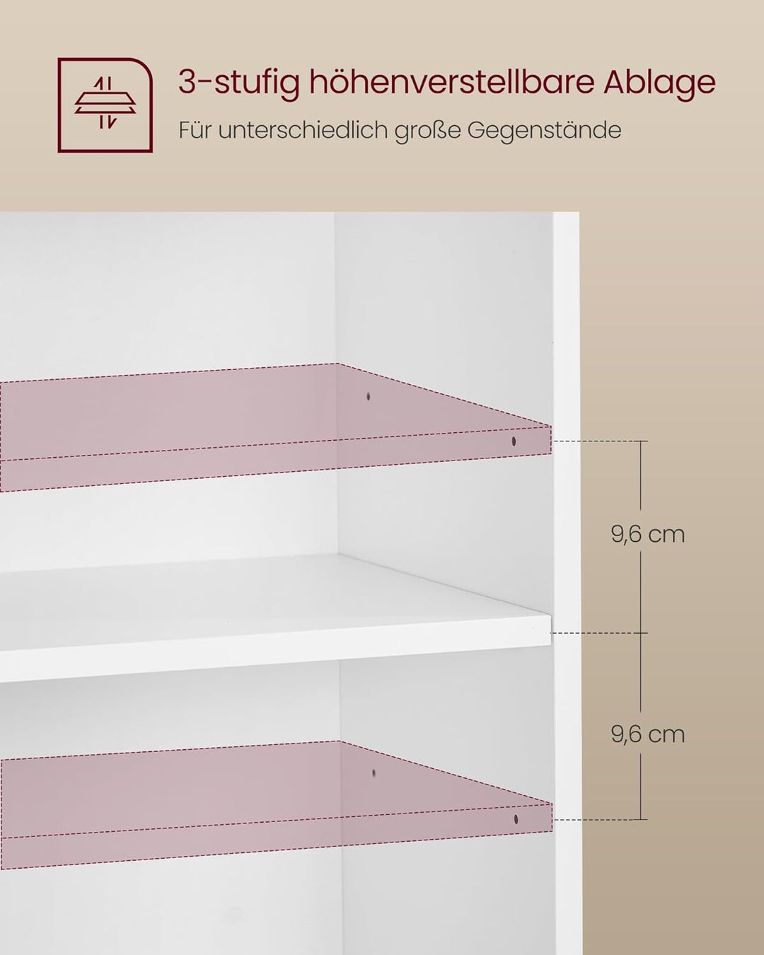 VASAGLE Custos Collection - 2er Set, Nachttische mit offenen Fächern, Beistelltische mit verstellbar