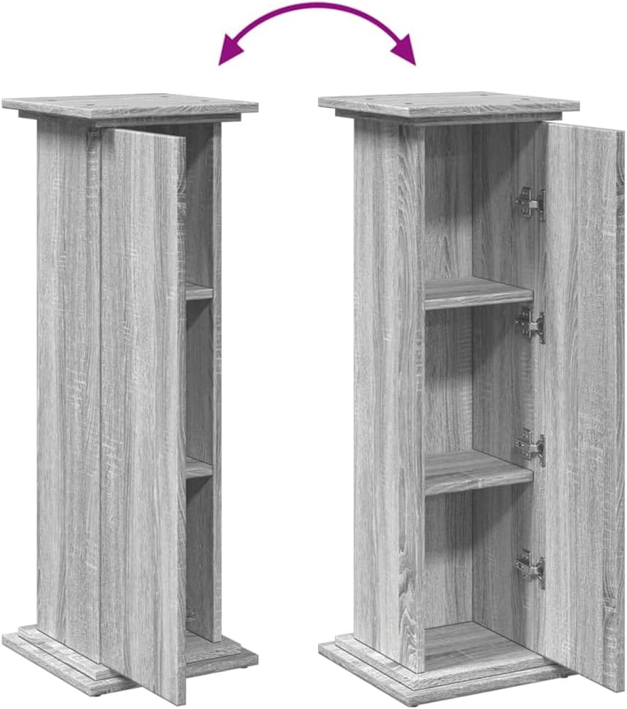 vidaXL Postament mit Stauraum Grau Sonoma 31x30x90 cm Holzwerkstoff