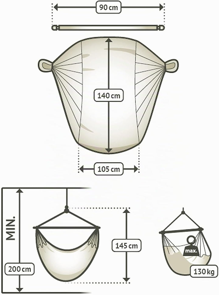 La Siesta®- Habana Hängesessel Basic Size für Entspannung & Stil: 360° Drehgelenk, hochwertiges Bamb