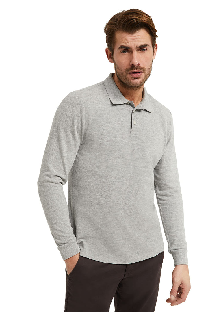Polo Club Herren Poloshirt Kurzarm Regular Fit Baumwolle Männer Polohemd Longsleeve M Grau, M Grau