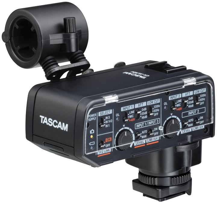 TASCAM CA-XLR2d-N – Digitaler XLR Mikrofonadapter für spiegellose Nikon Kameras